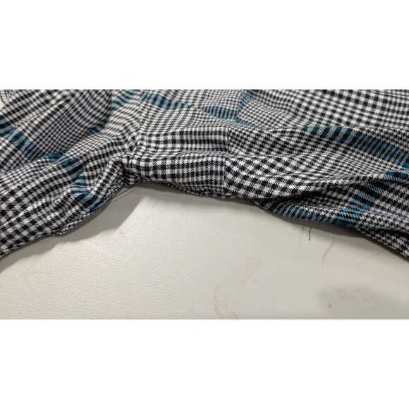 CJ Banks Women's 2X Green Plaid Long Sleeve Raylon Snap Button Pullover Shirt - Picture 6 of 8